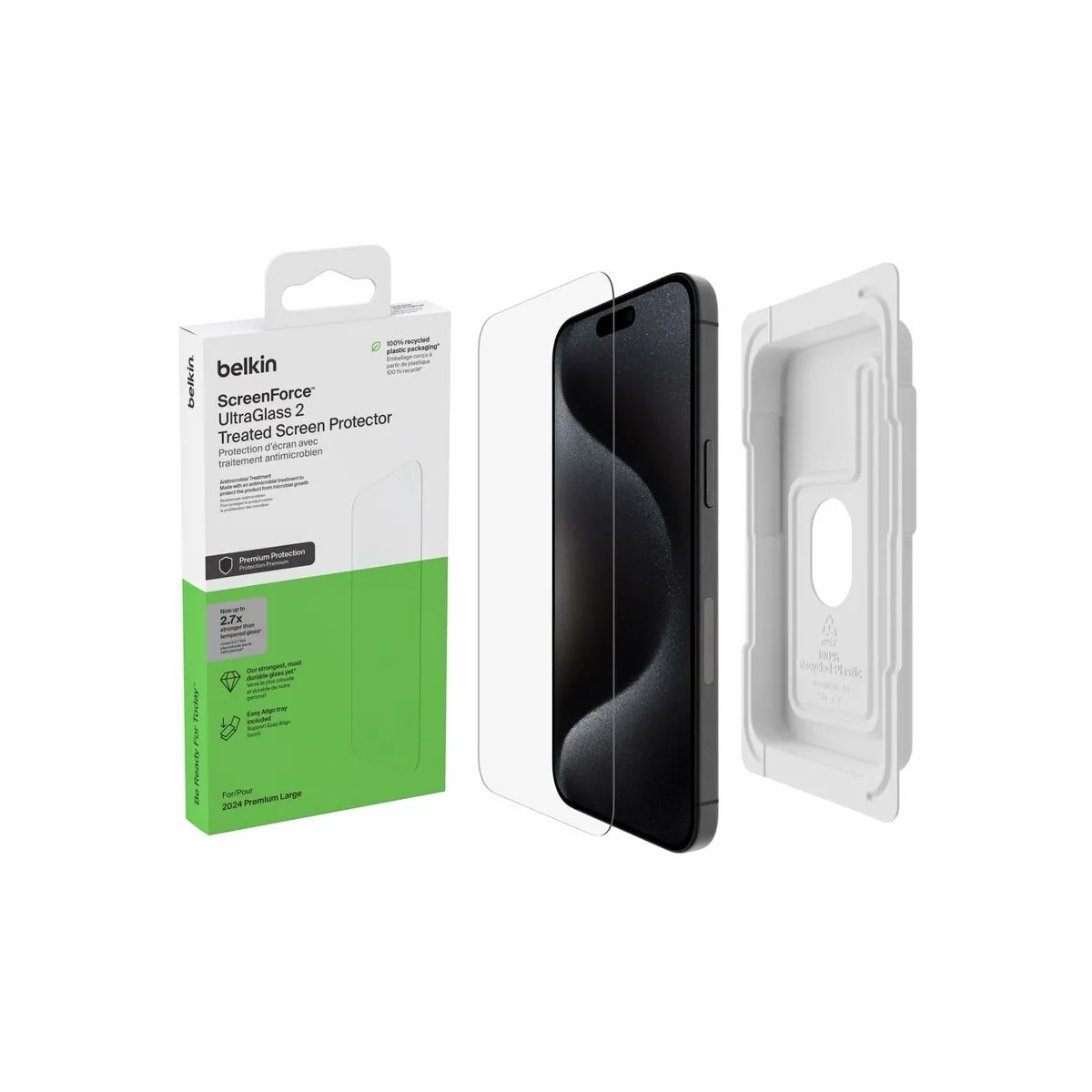 Belkin ScreenForce UltraGlass 2 Treated Screen Protector pour iPhone 16 Pro Max