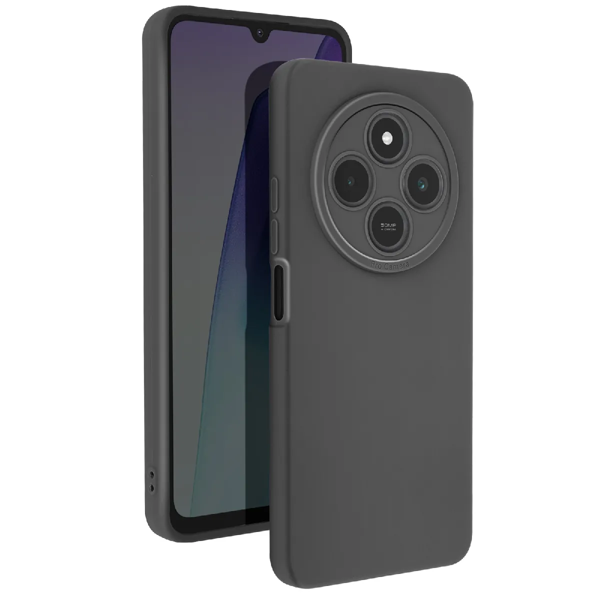 Avizar Noir Coque Pour Xiaomi Redmi 14C Silicone Mat Bloc Caméra Protégé