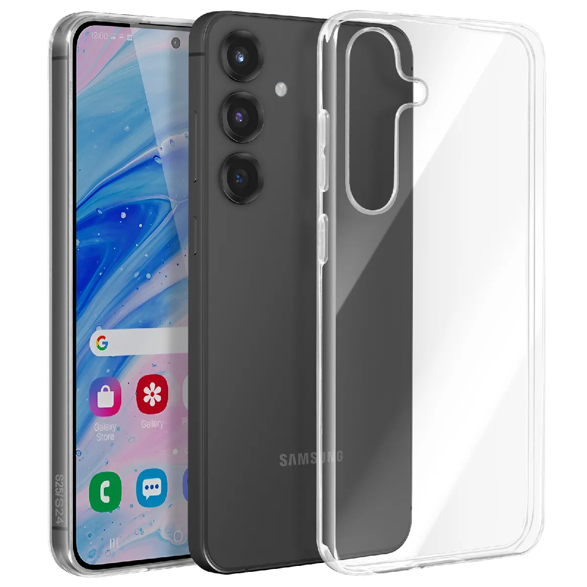 Avizar Coque Pour Samsung Galaxy S25 Silicone Gel Souple Épaisseur 1Mm Transparent