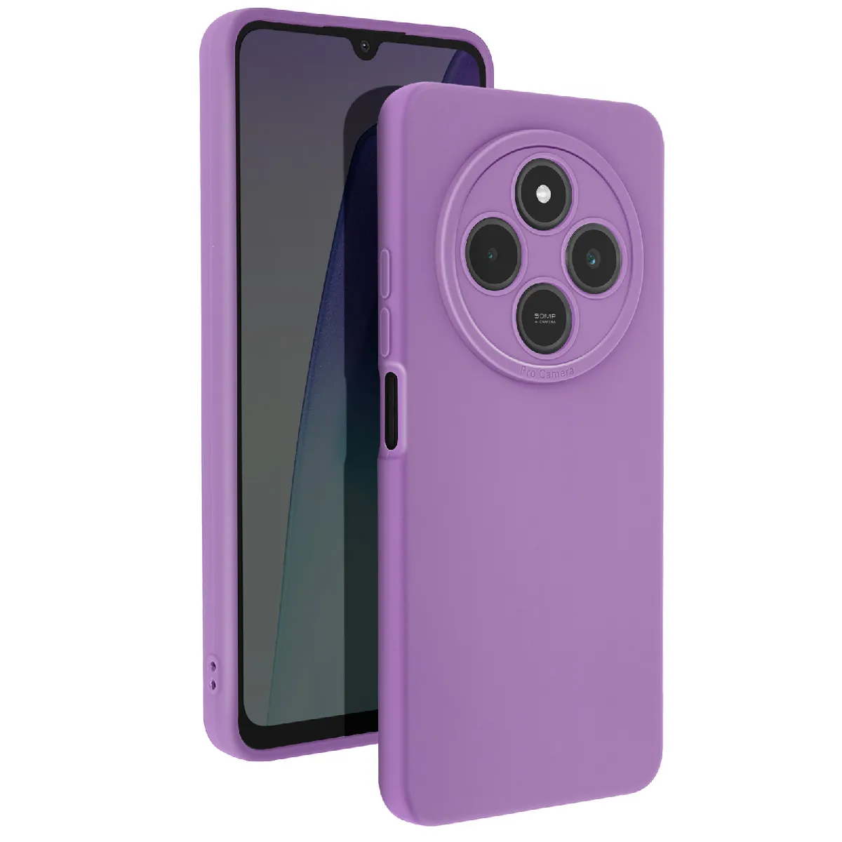 Avizar Violet Coque Pour Xiaomi Redmi 14C Silicone Mat Bloc Caméra Protégé
