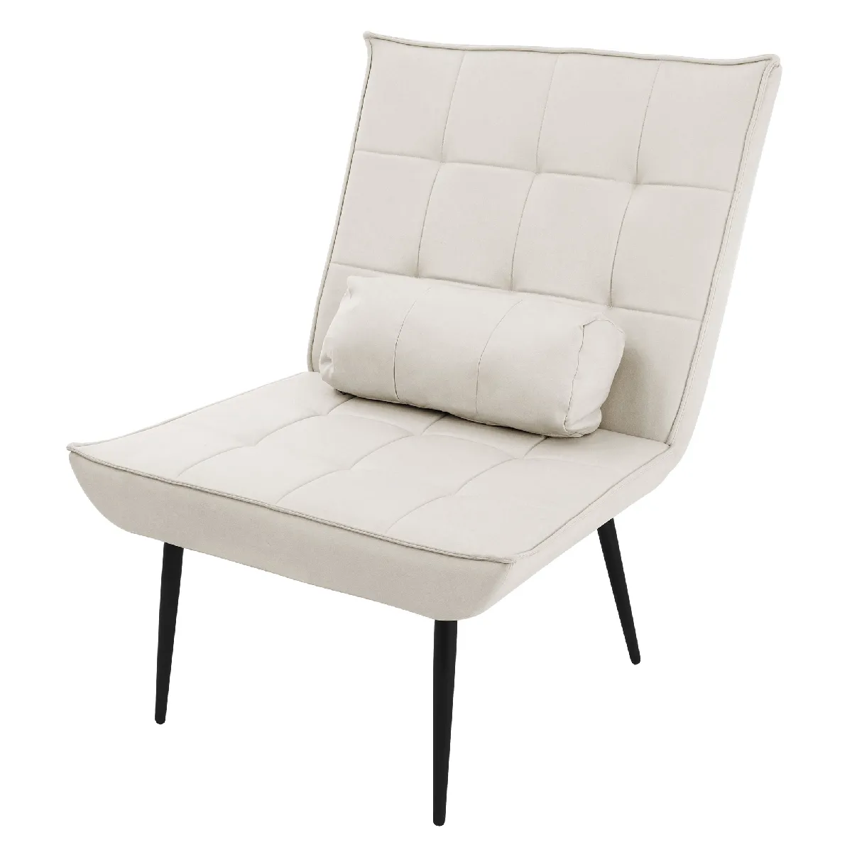Ml-design Fauteuil lounge similicuir - Crème