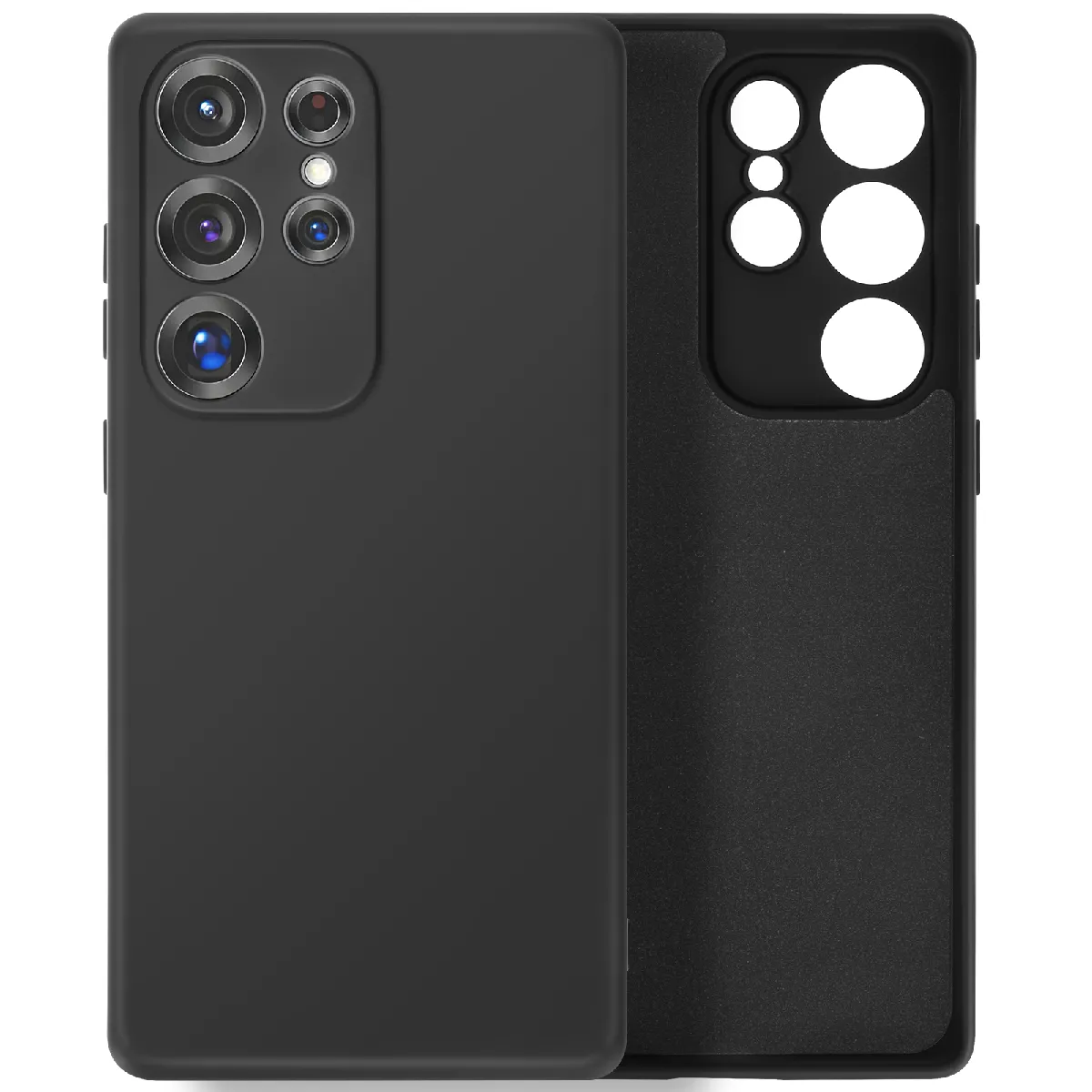 Avizar Noir Coque Pour Samsung Galaxy S25 Ultra Semi-Rigide Soft-Touch Anti-Traces
