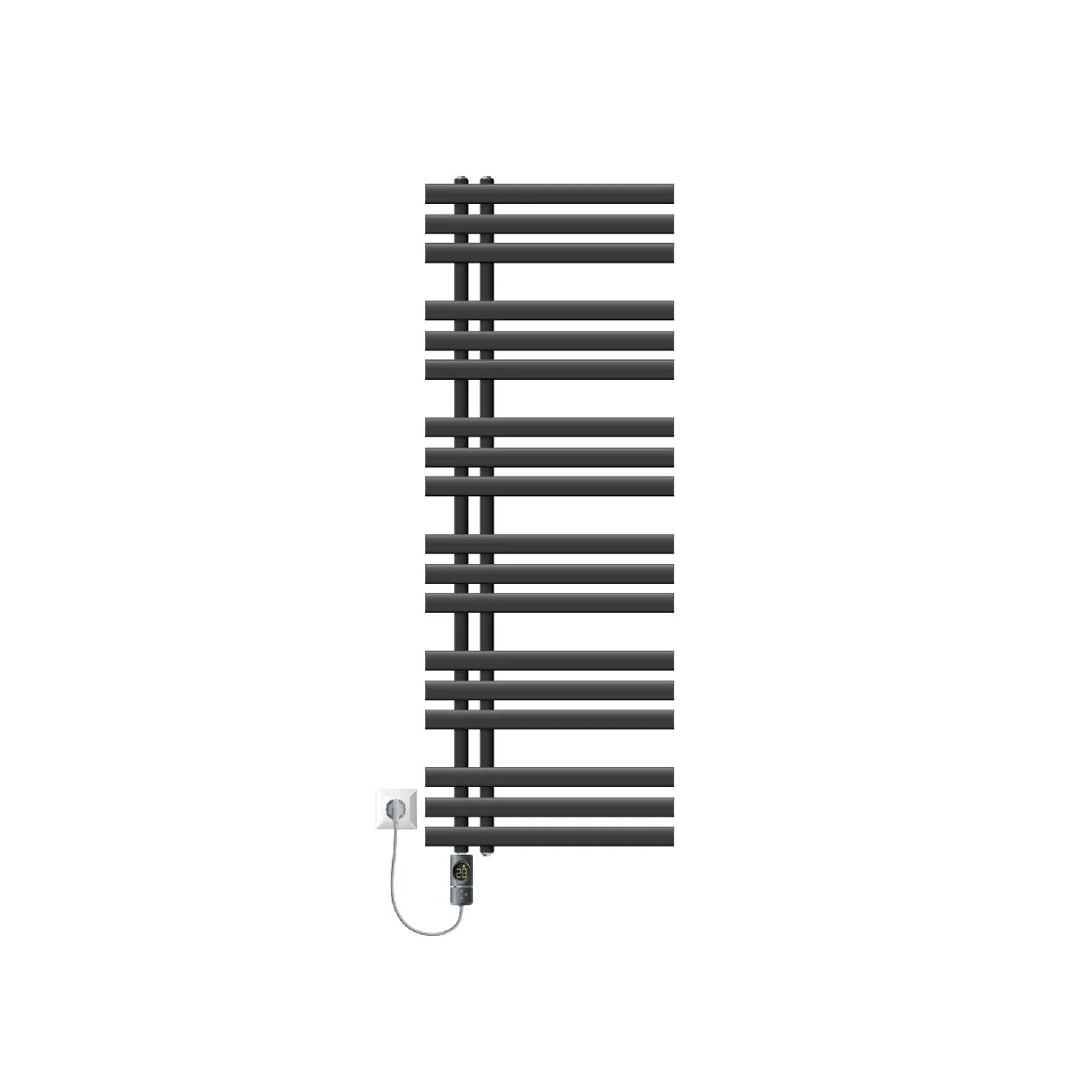 Luxebath Radiateur Acier Anthracite 50 X 140 Cm - 1200W