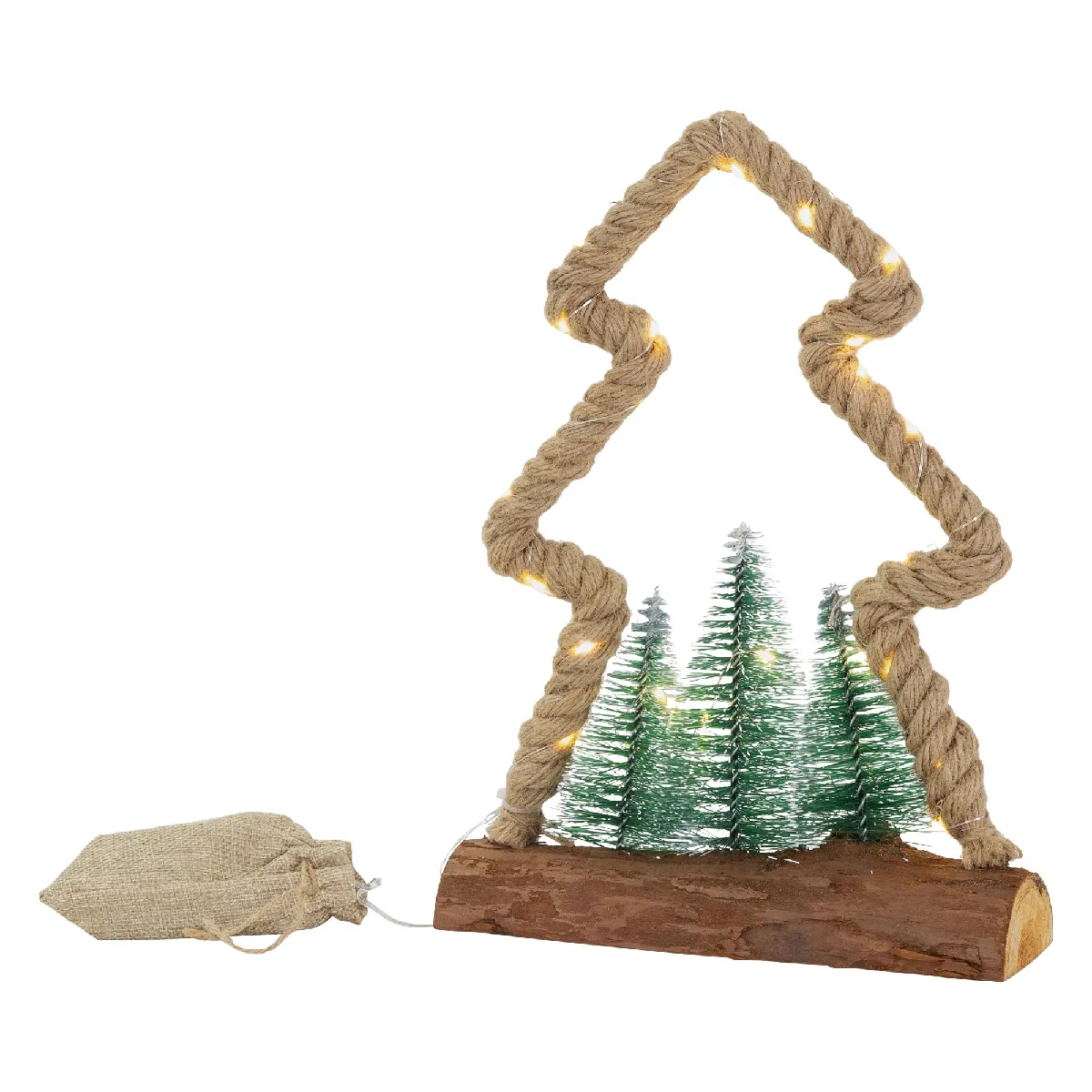 Sapin en jute LED - 30 cm