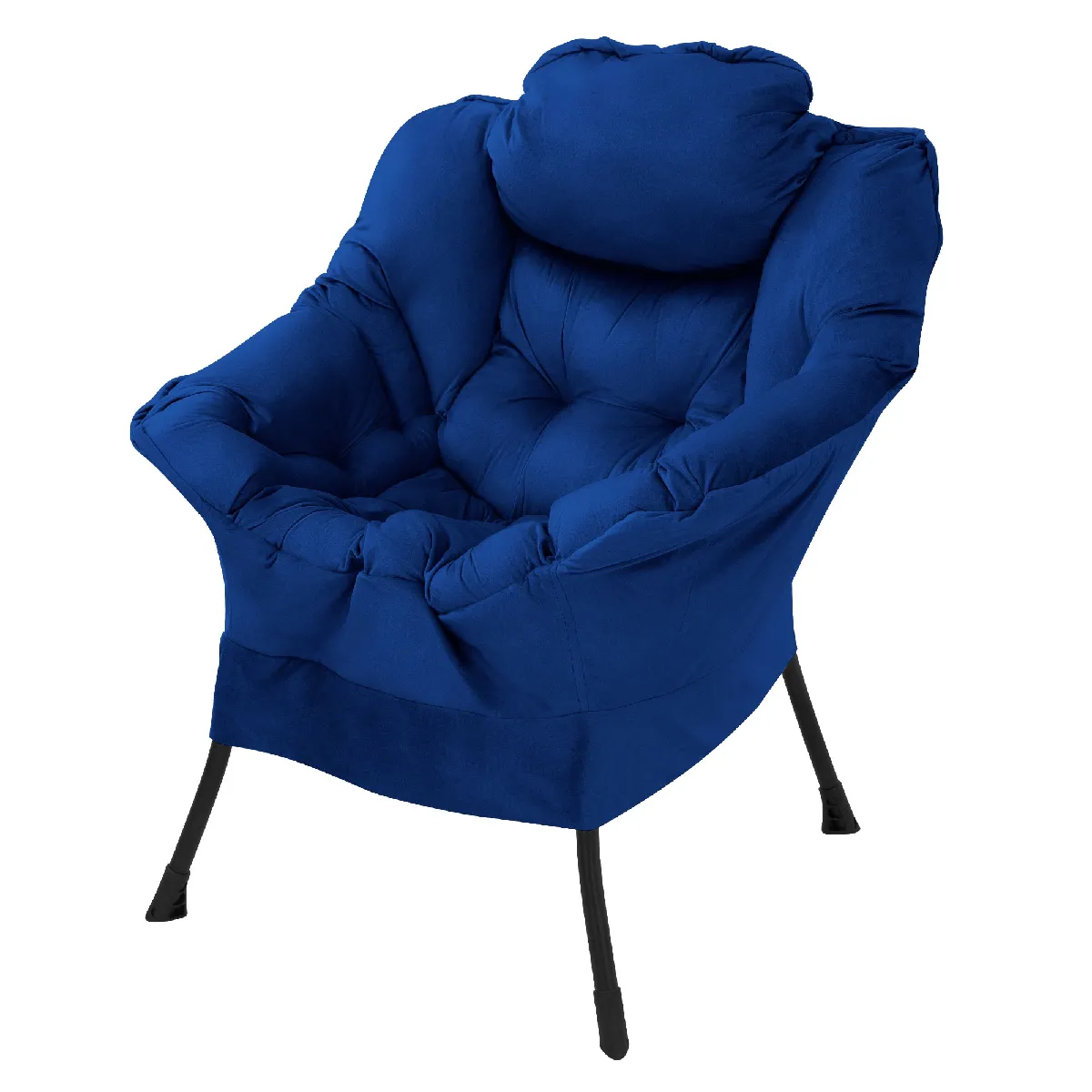 Ml-design Fauteuil de relaxation à oreilles - Bleu foncé