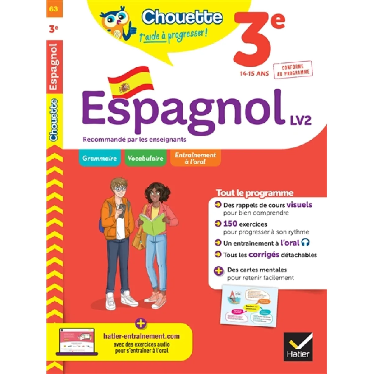 Hatier Clair Chouette - Espagnol 3E - Lv2 (A2, A2+) Cahier De Révision Et D'entraînement Recommandé Par Les Enseignants - Jean-Yves Kerzulec - Broché - Scolaire / Universitaire - Image 2