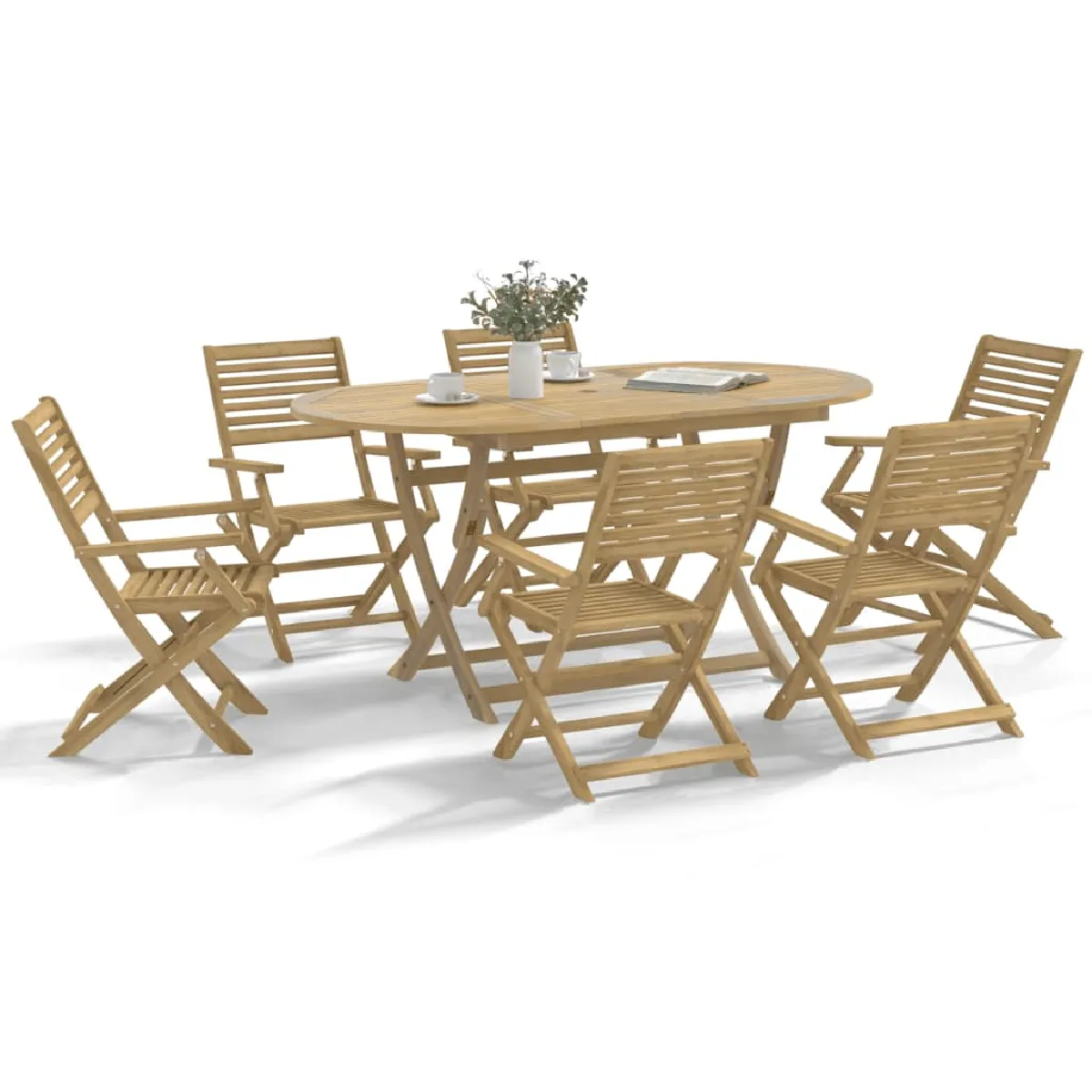 vidaXL Chaises pliables de jardin lot de 8 bois massif d'acacia chaise de jardin en bois chaise pliable meuble 3214229