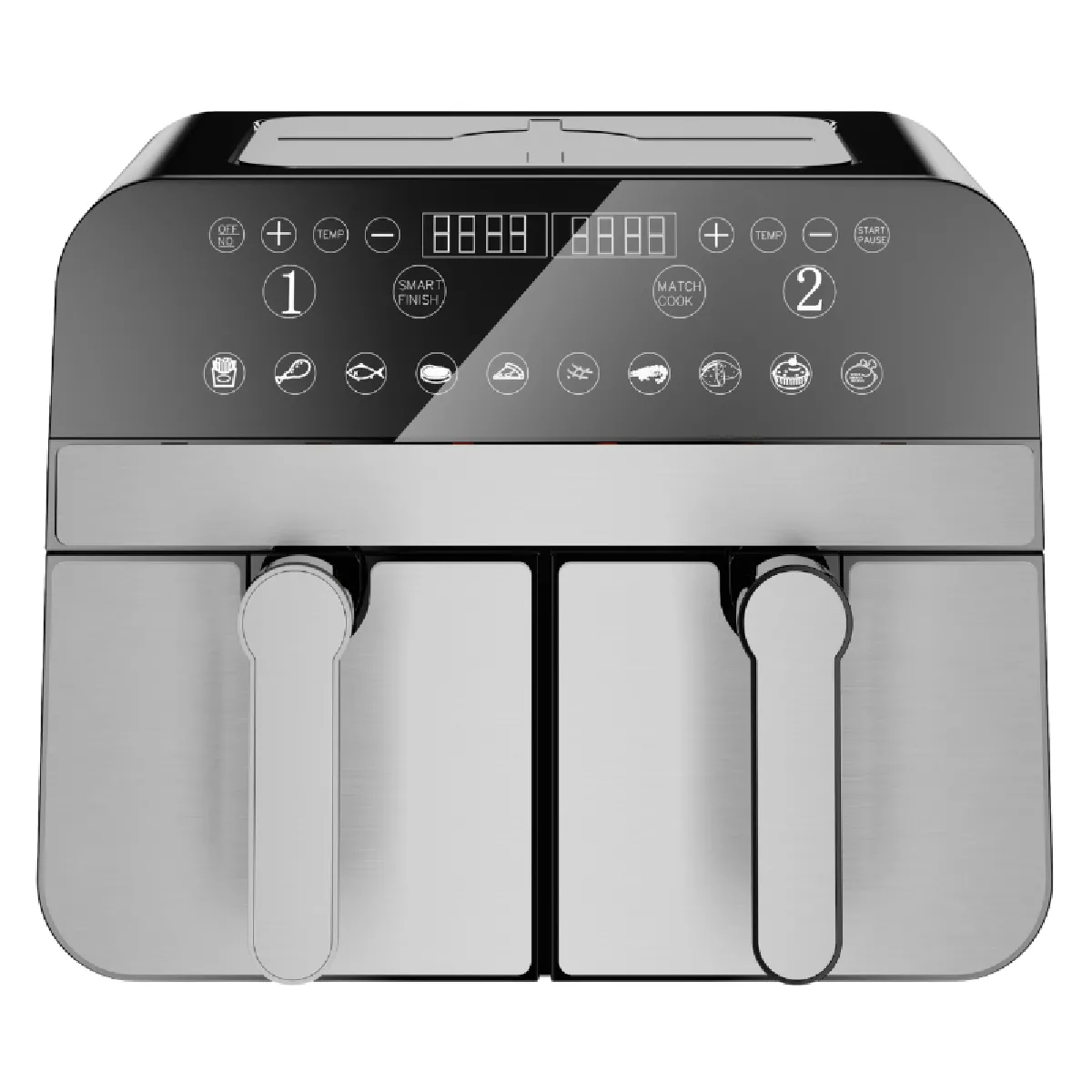 Friteuse à air chaud Airfryer numérique double panier Acier Inoxydable Comfy Nest CN AFD45NS Neuf - vue 4