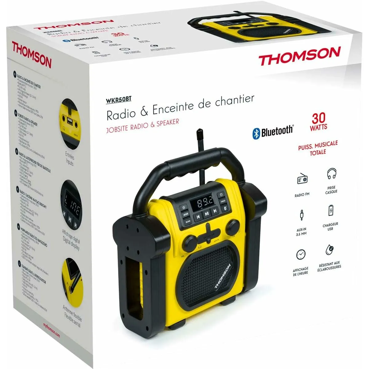 Radio de chantier WKR WKR50BT Bluetooth Résistant IPX54 - vue 2