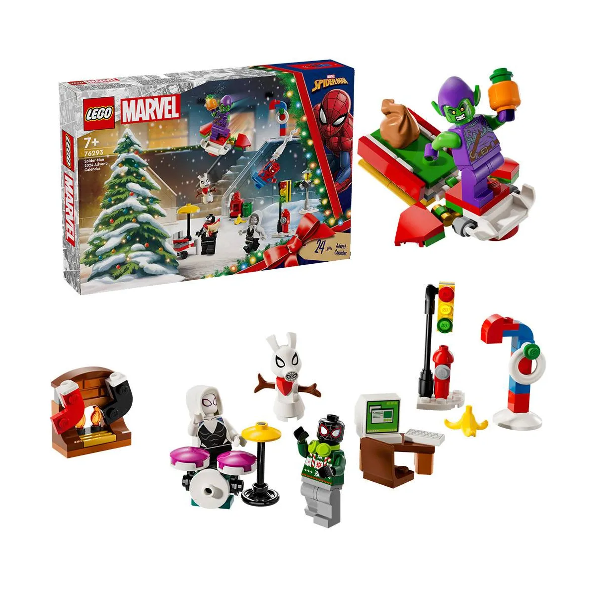 Lego Rouge Calendrier De L'avent Spider-Man 2024 - Marvel Pour Les Jeunes Fans - Neuf - Image 2