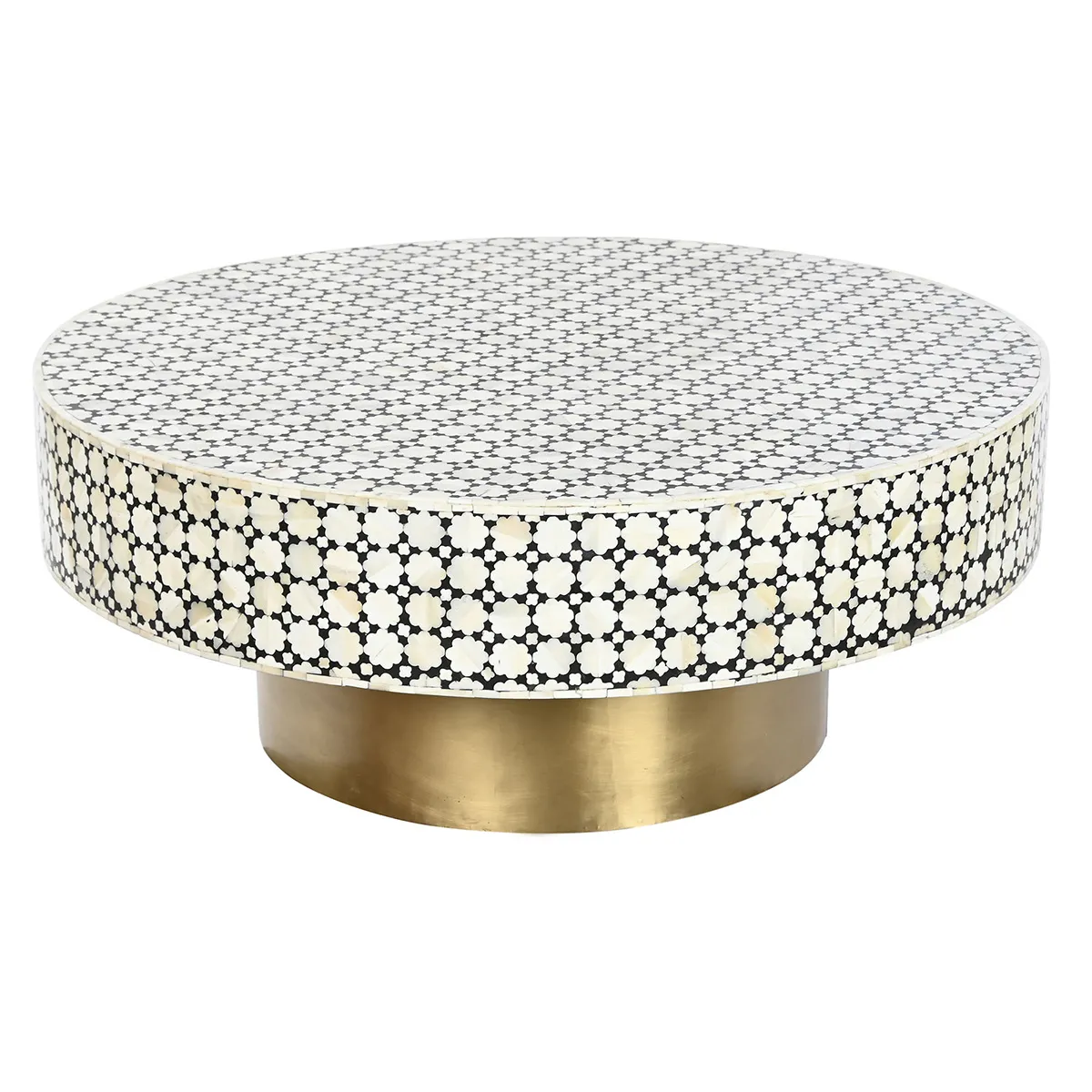 Comparer les prix de Table basse pegane - Noir/Doré/Blanc