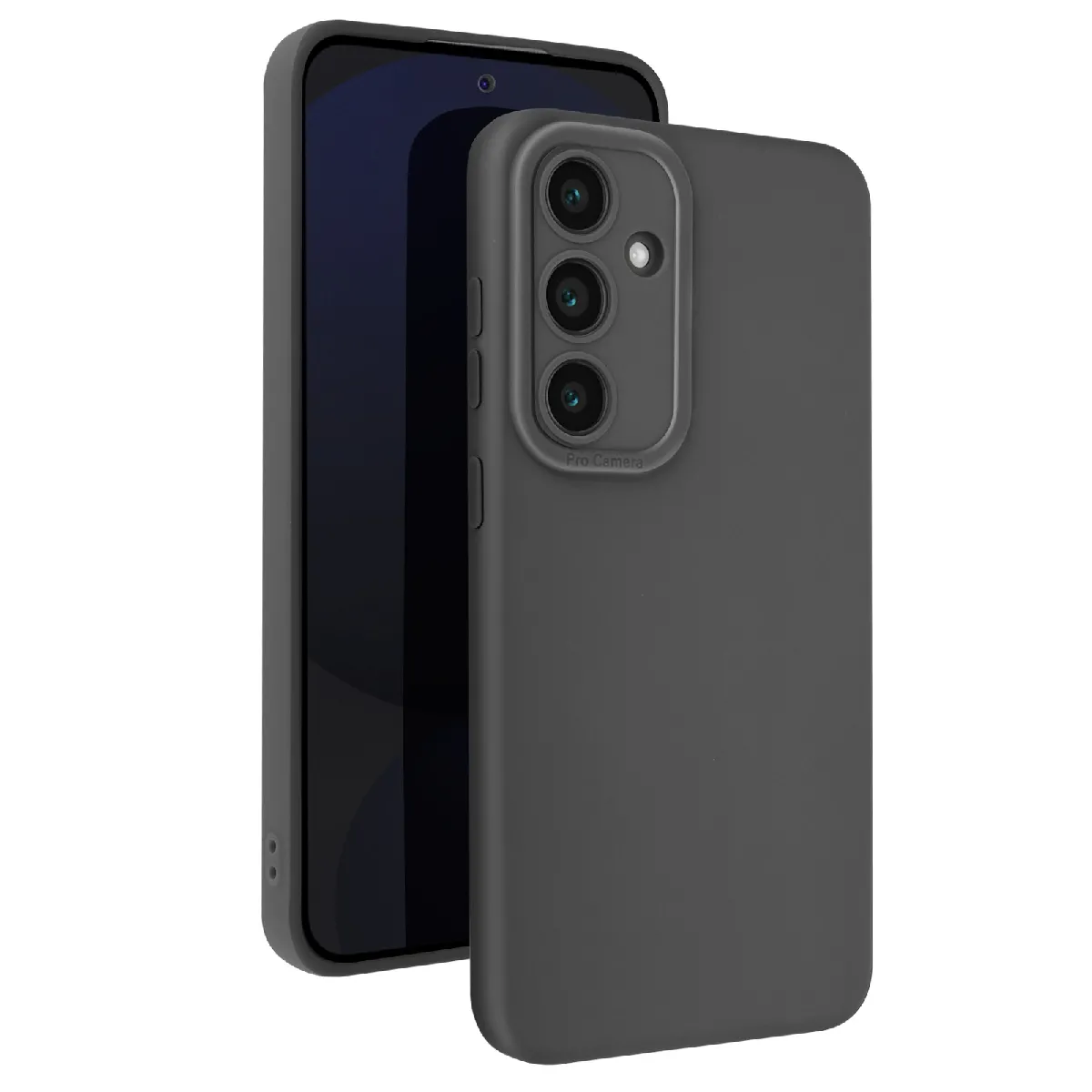 Avizar Noir Coque Pour Samsung Galaxy S24 Fe Silicone Mat Bloc Caméra Protégé