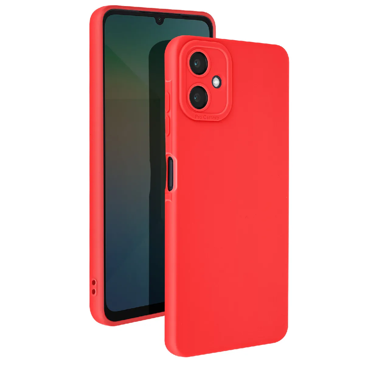 Avizar Rouge Coque Pour Samsung Galaxy A06 Silicone Mat Bloc Caméra Protégé