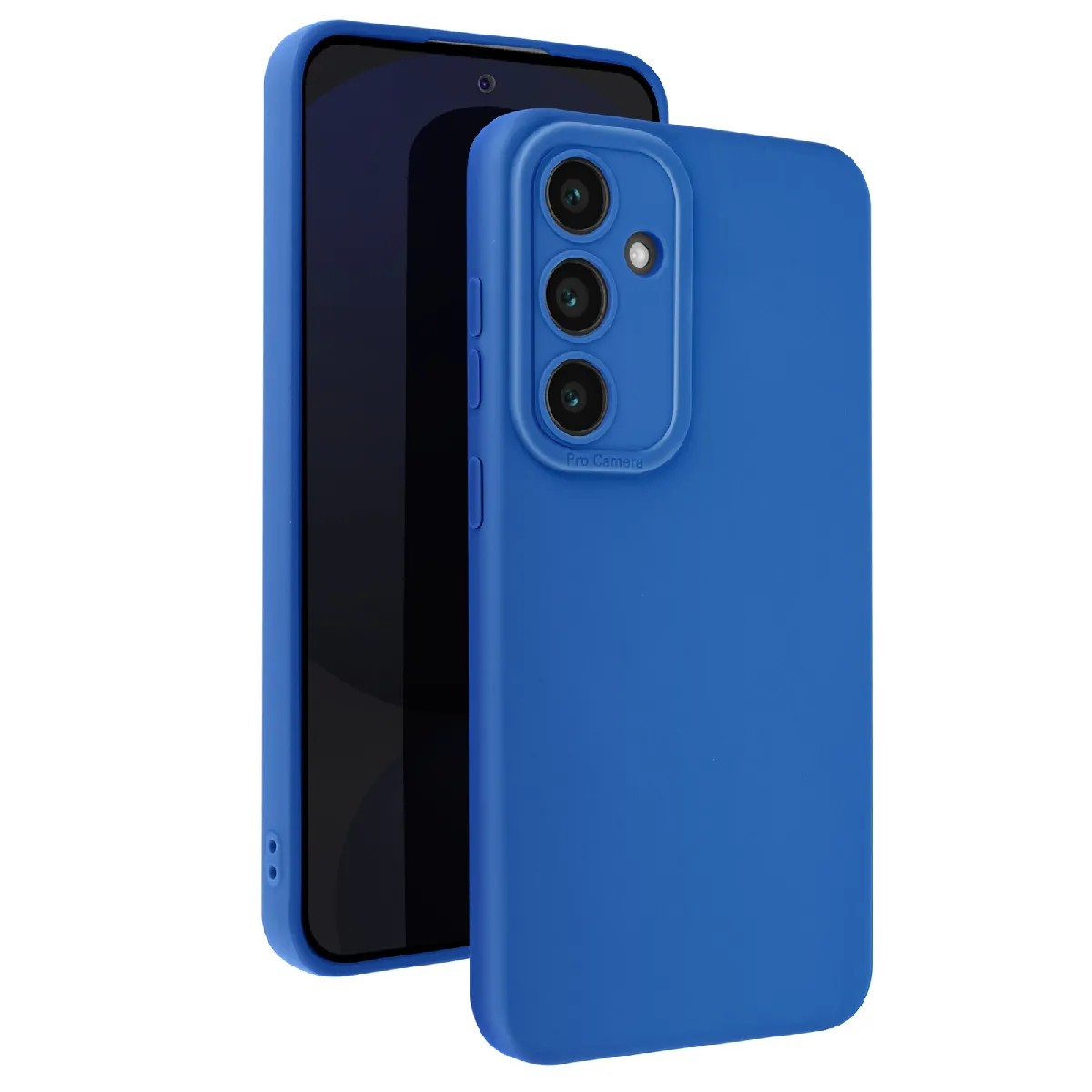 Avizar Bleu Coque Pour Samsung Galaxy S24 Fe Silicone Mat Bloc Caméra Protégé