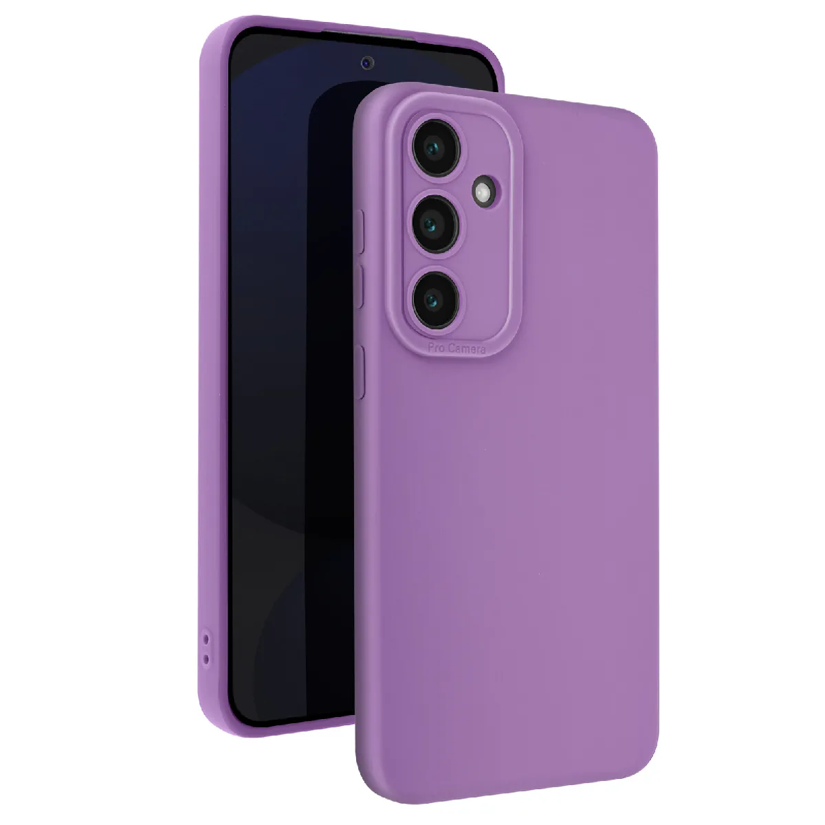 Avizar Violet Coque Pour Samsung Galaxy S24 Fe Silicone Mat Bloc Caméra Protégé
