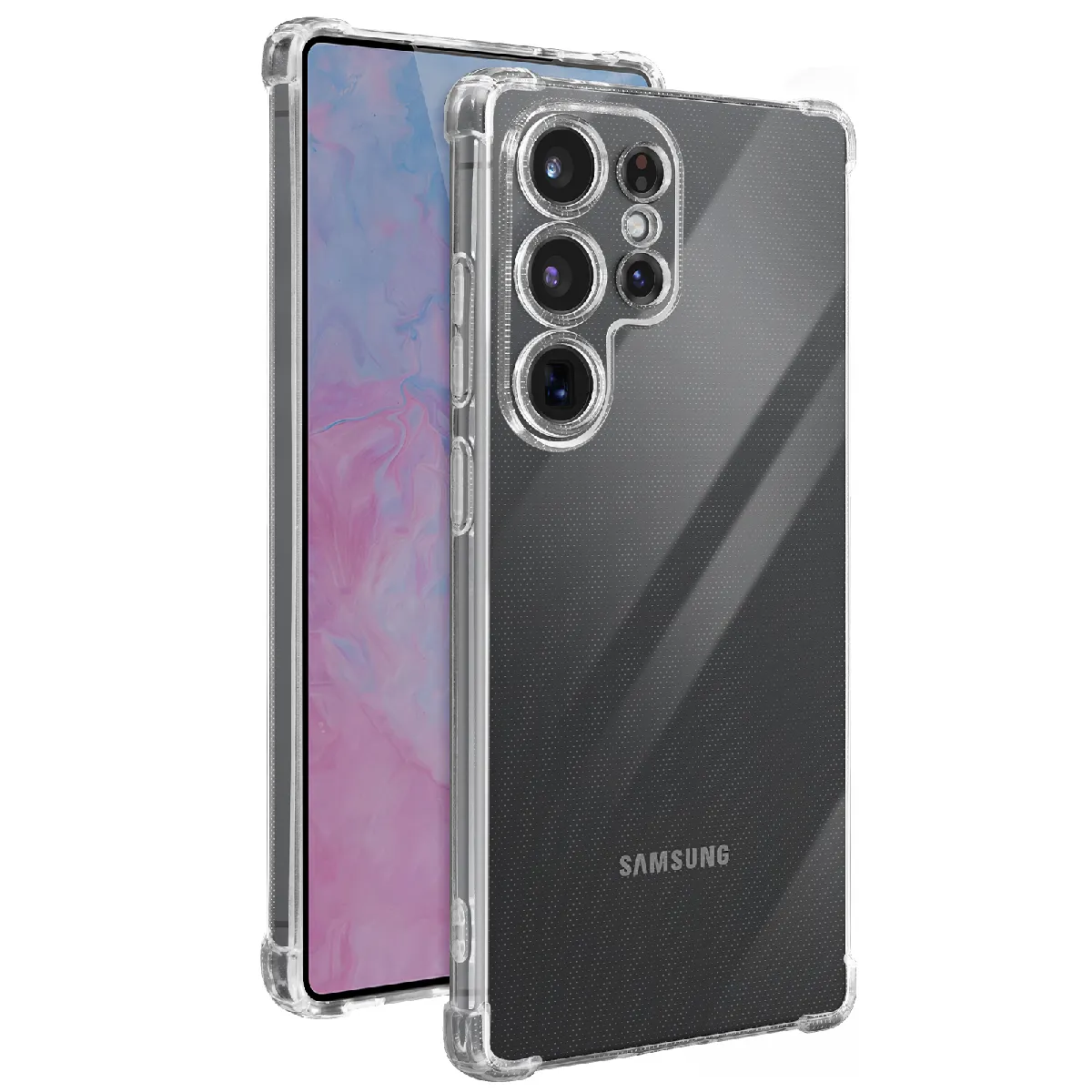 Avizar Coque Pour Samsung Galaxy S25 Ultra Coins Renforcés Antichoc Flexible Transparent