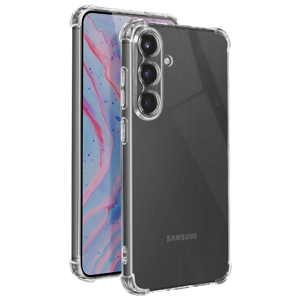 Avizar Coque Pour Samsung Galaxy S25 Plus Antichoc Flexible Coins Renforcés Transparent