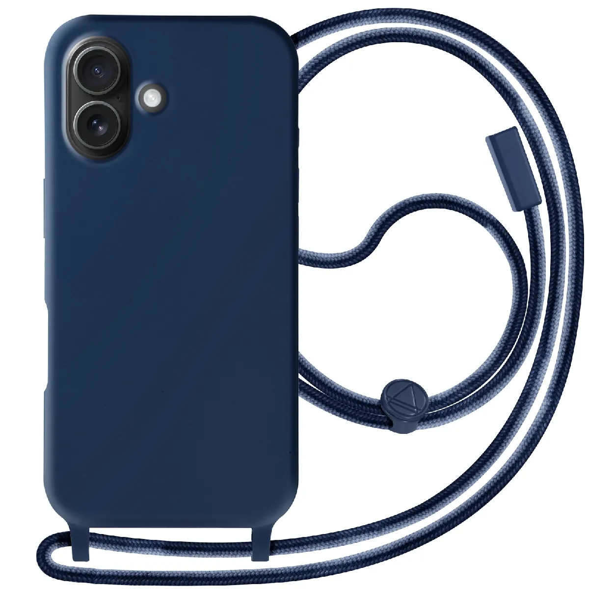 Avizar Bleu Coque Cordon Semi Rigide Soft Touch Pour Iphone 16 Nuit