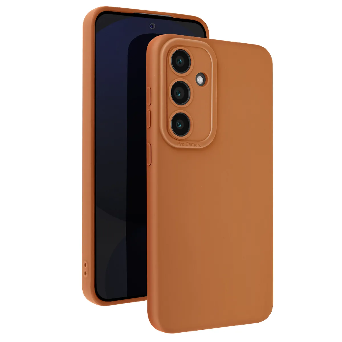 Avizar Marron Coque Pour Samsung Galaxy S24 Fe Silicone Mat Bloc Caméra Protégé