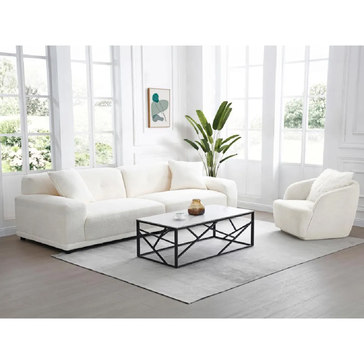 Meilleurs prix pour Pascal Morabito MELRONE Table basse - Effet marbre blanc/noir