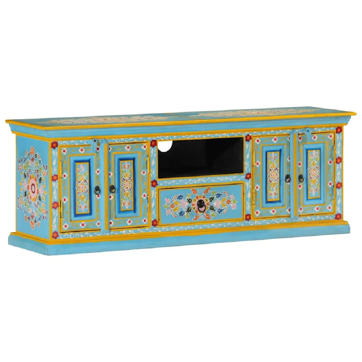 VIDAXL Rétro Meuble TV Bleu Manguier