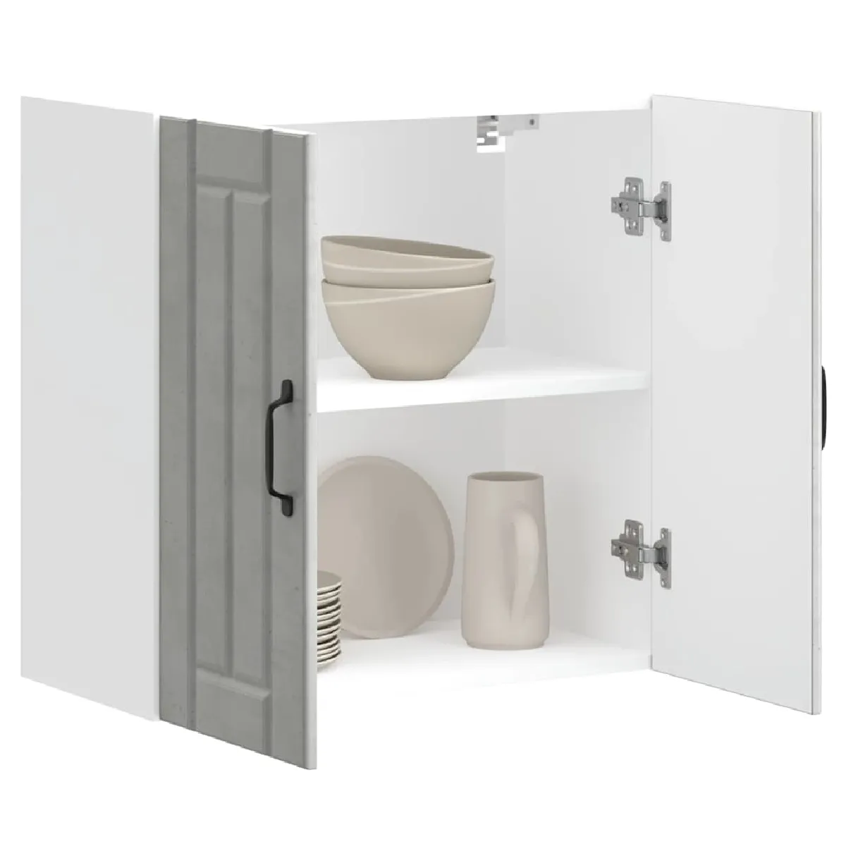 vidaXL Armoire murale de cuisine Lucca béton bois ingénierie - vue 2