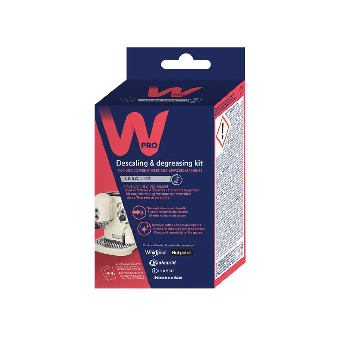 Wpro Kit Détartrant Et Dégraissant Pour Cafetière