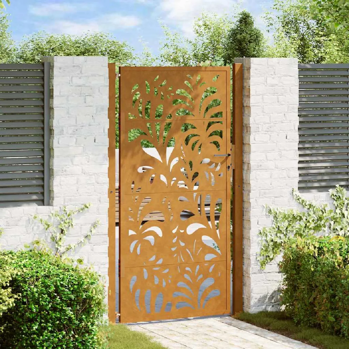 Vidaxl Portail de jardin 105x180 cm - Acier corten