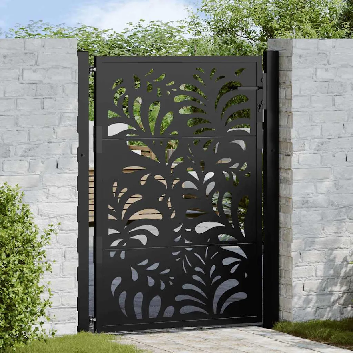 Vidaxl Portail de jardin acier galvanisé 105x130 cm