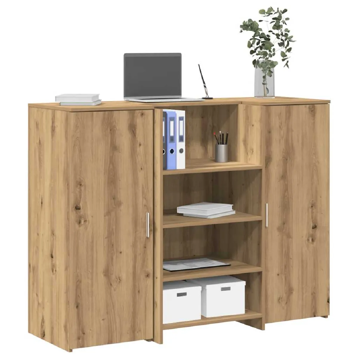 Vidaxl Bureau Réception Chêne Artisanal