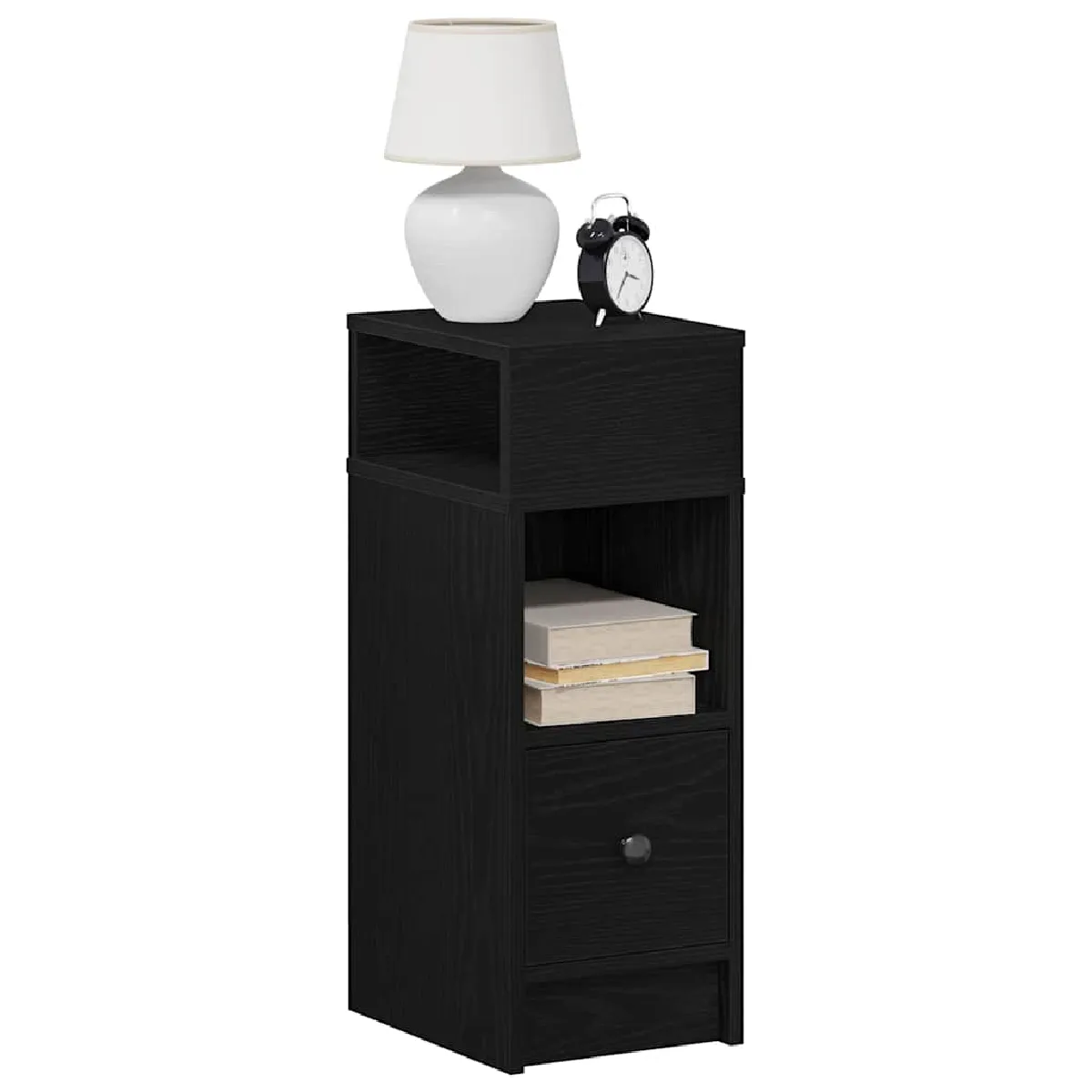 VIDAXL - Table de chevet - Avec tiroir - Noir - 25x31x66 cm - Image 2