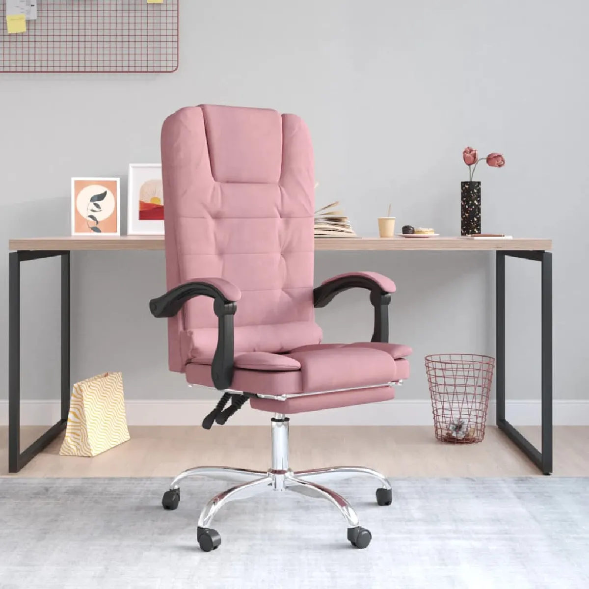 vidaXL Fauteuil de massage inclinable - Rose