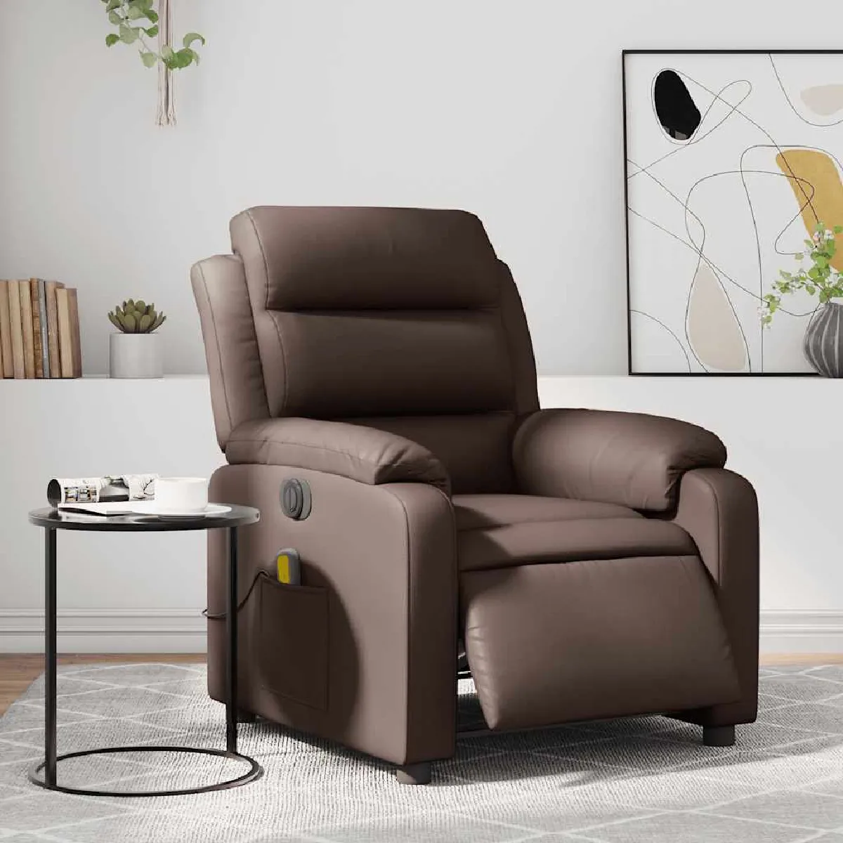 VidaXL Fauteuil de massage inclinable électrique Similicuir