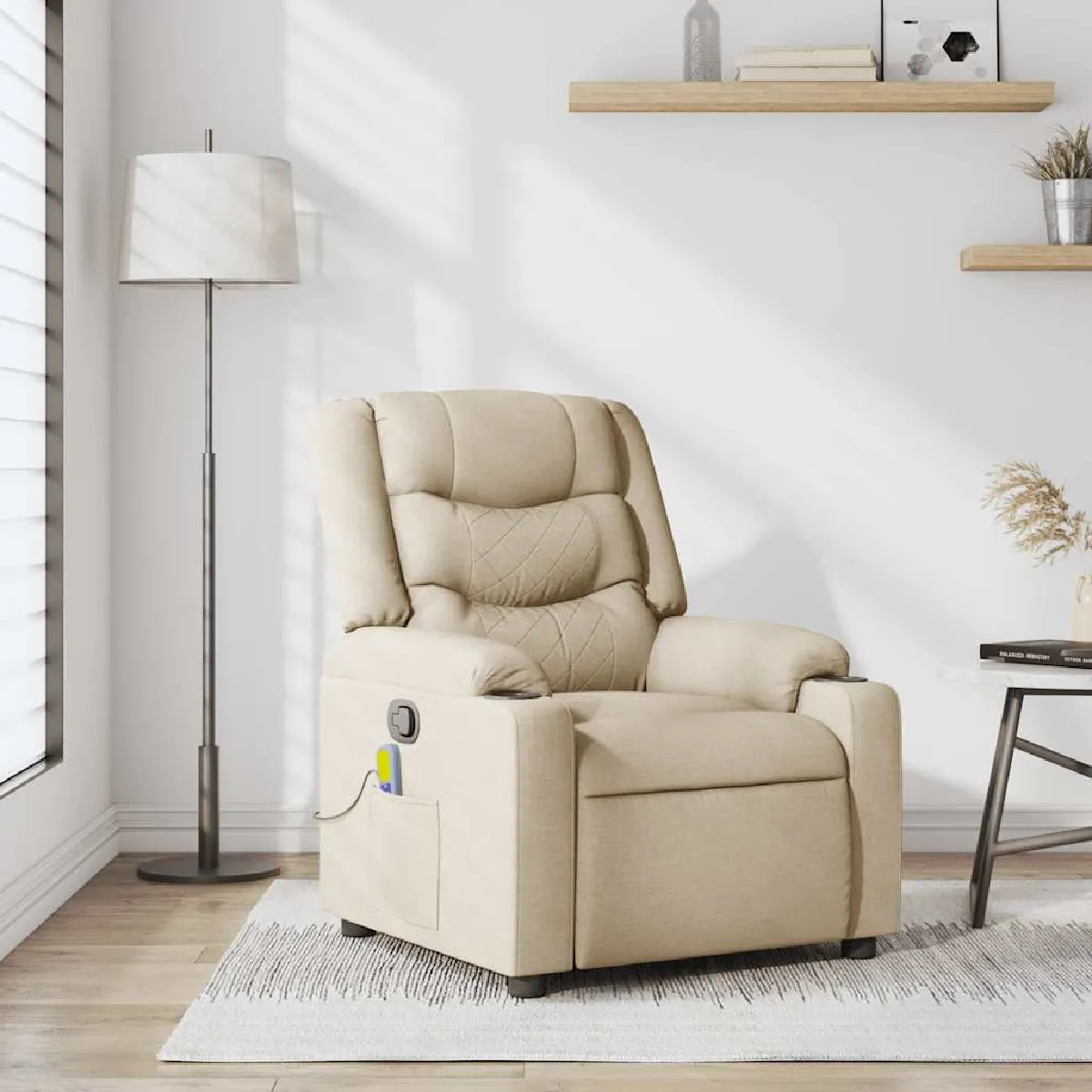 VidaXL Fauteuil de massage Crème - vue 4