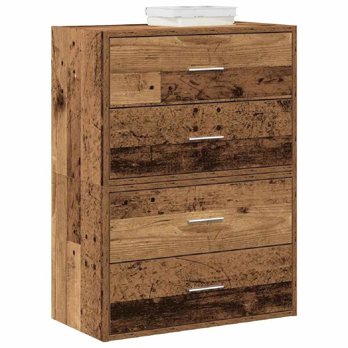 VIDAXL - Commode - Ensemble de 2 armoires - 2 tiroirs - Vieux bois - Image 2