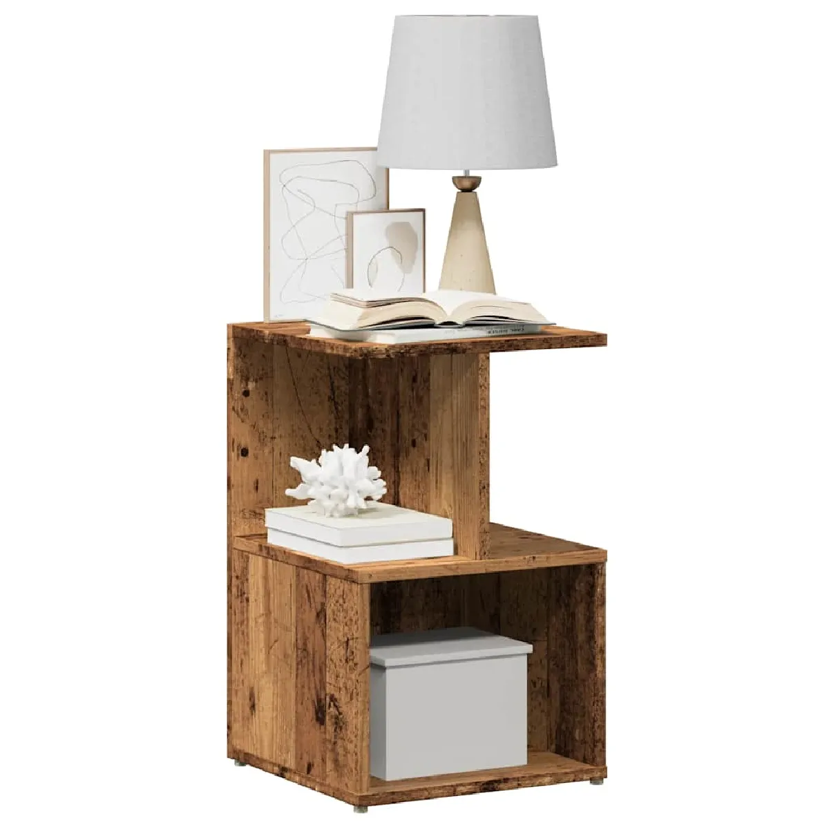 vidaXL Table de chevet Vieux bois