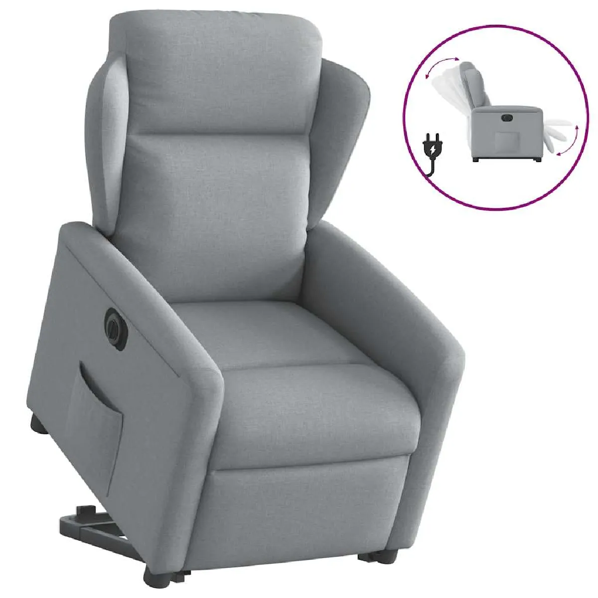 Vidaxl Gris/Clair Fauteuil Inclinable Électrique