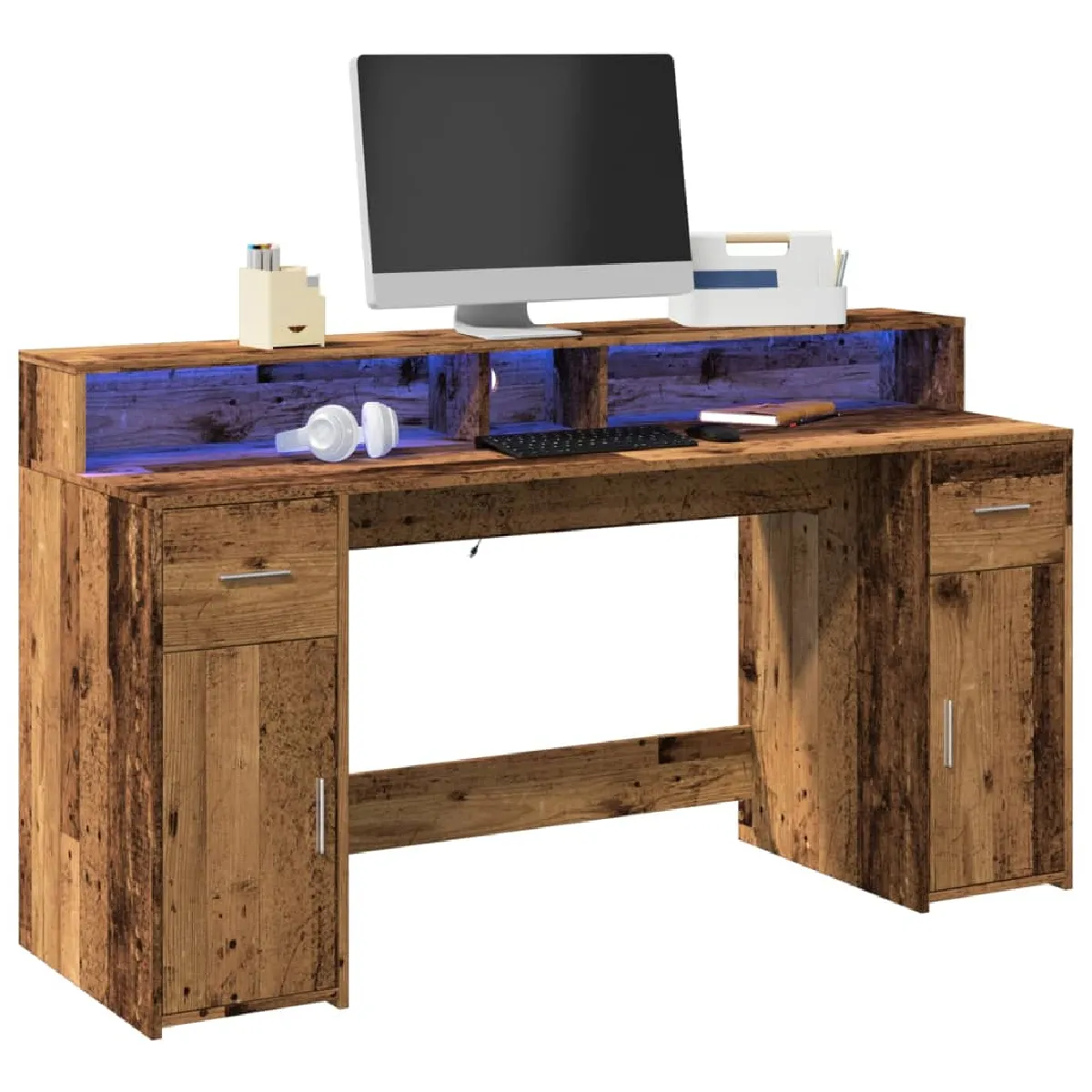 Vidaxl Bureau Led - Bois D'ingénierie