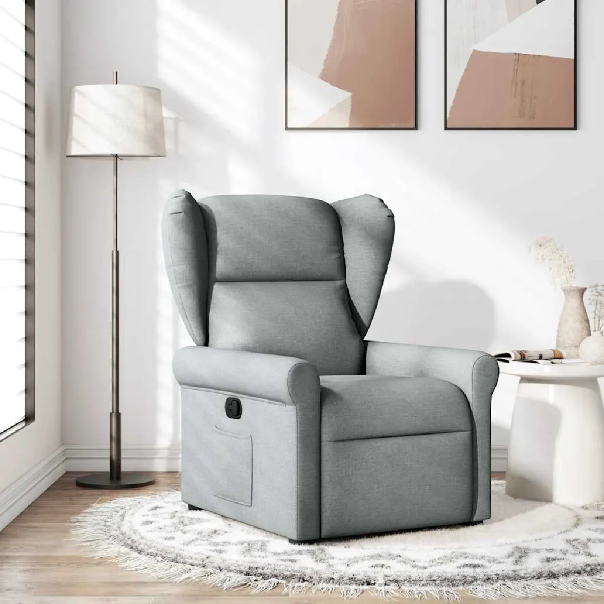 Non Communiqué Gris Vidaxl Fauteuil Réglable Tissu Clair - Image 3