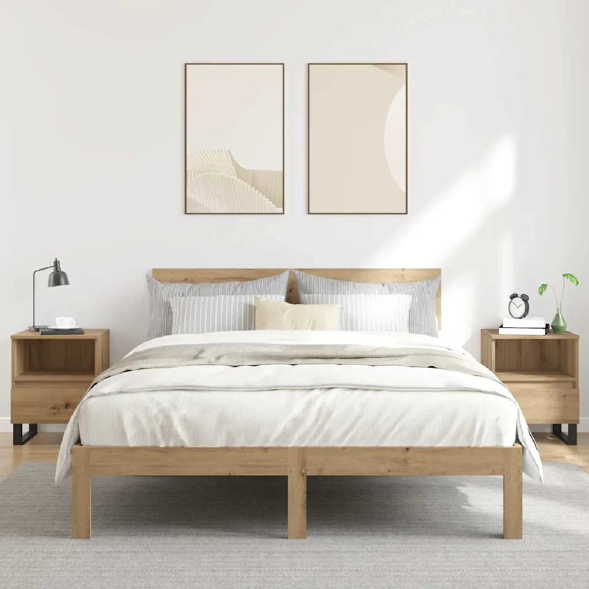 Vidaxl Tables de chevet 2 pcs Chêne artisanal - vue 2