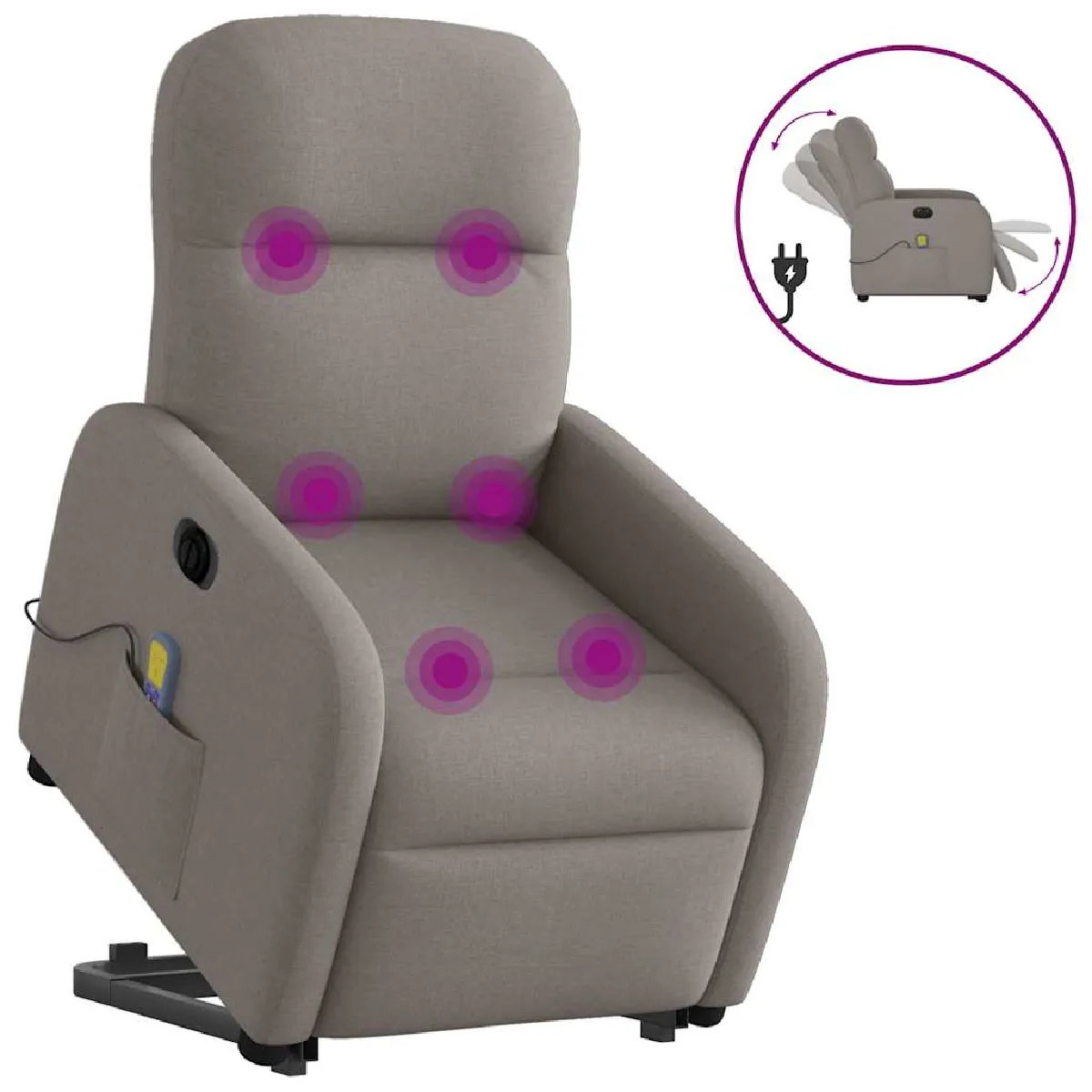 vidaXL Fauteuil Tissu - vue 3