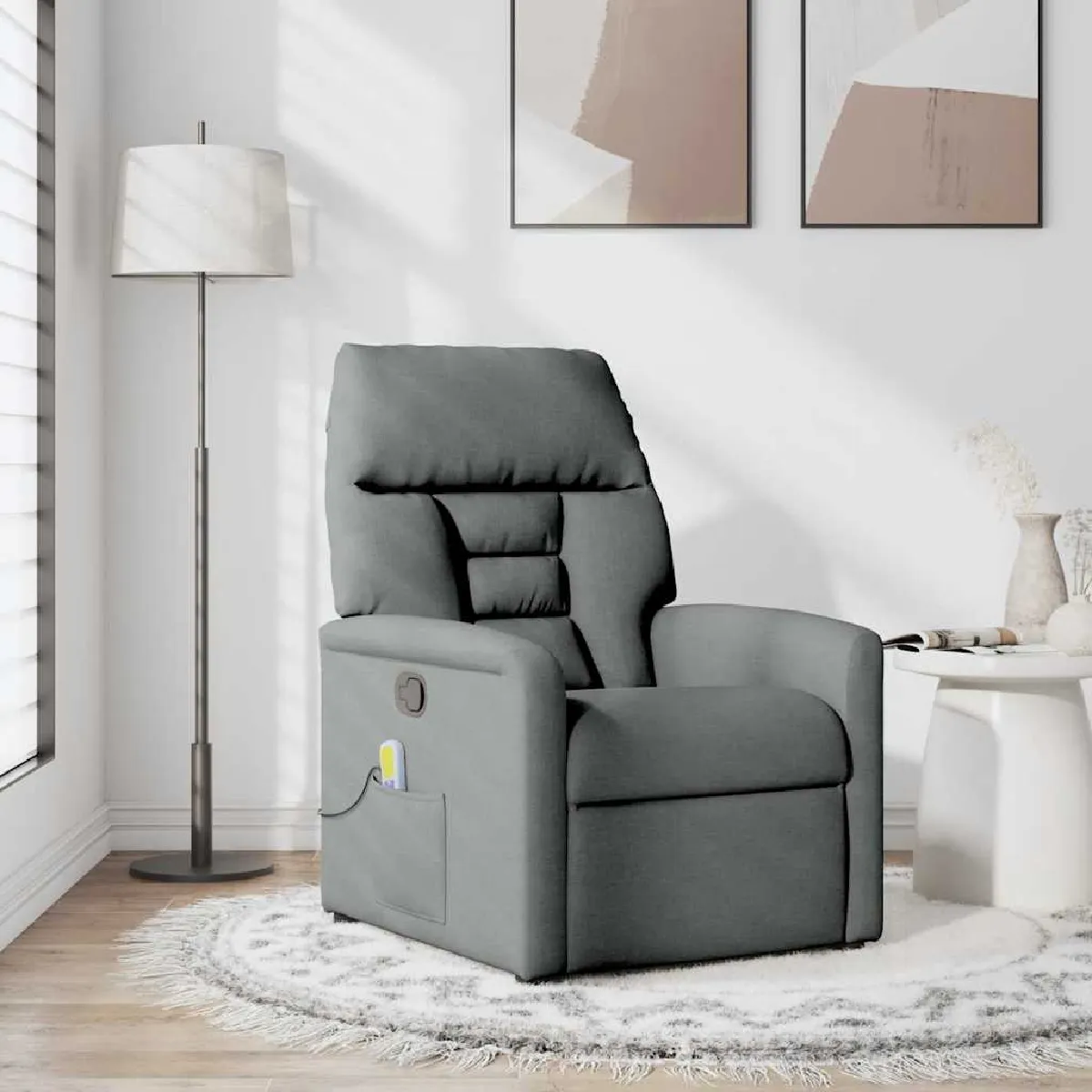 Non Communiqué Gris Foncé Fauteuil De Massage Inclinable Tissu - Image 2