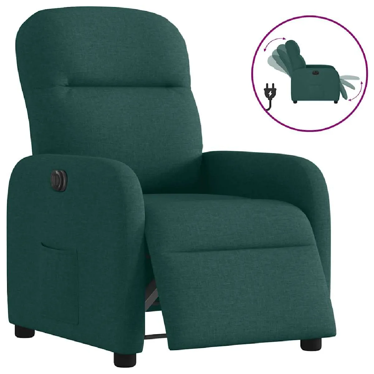 VIDAXL Fauteuil inclinable électrique - Vert foncé