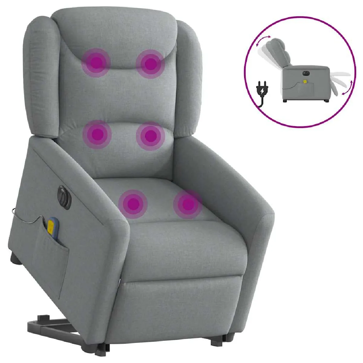 Vidaxl Gris/Clair Fauteuil De Massage