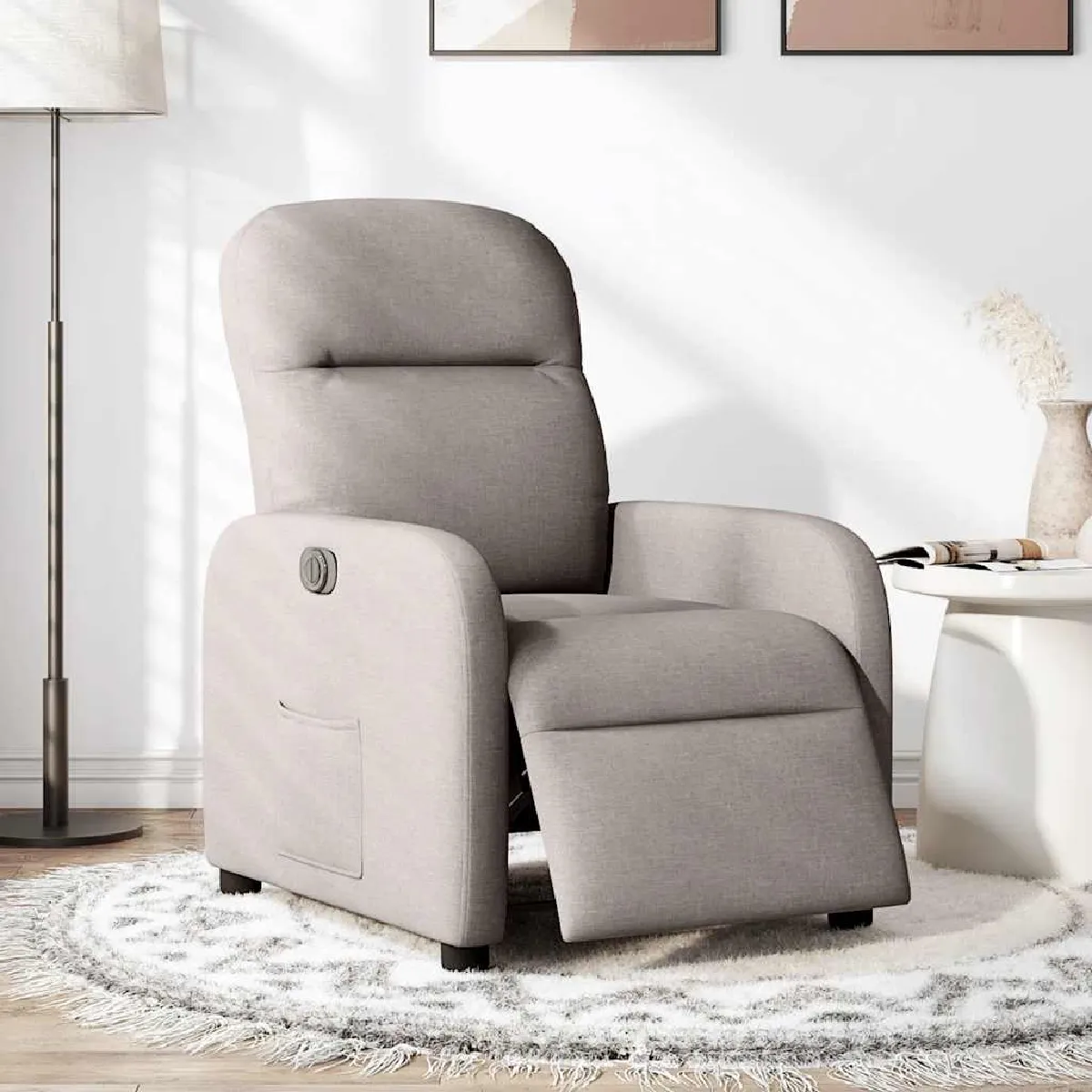 Non Communiqué Taupe Vidaxl Fauteuil Réglable Électrique Tissu - Image 3