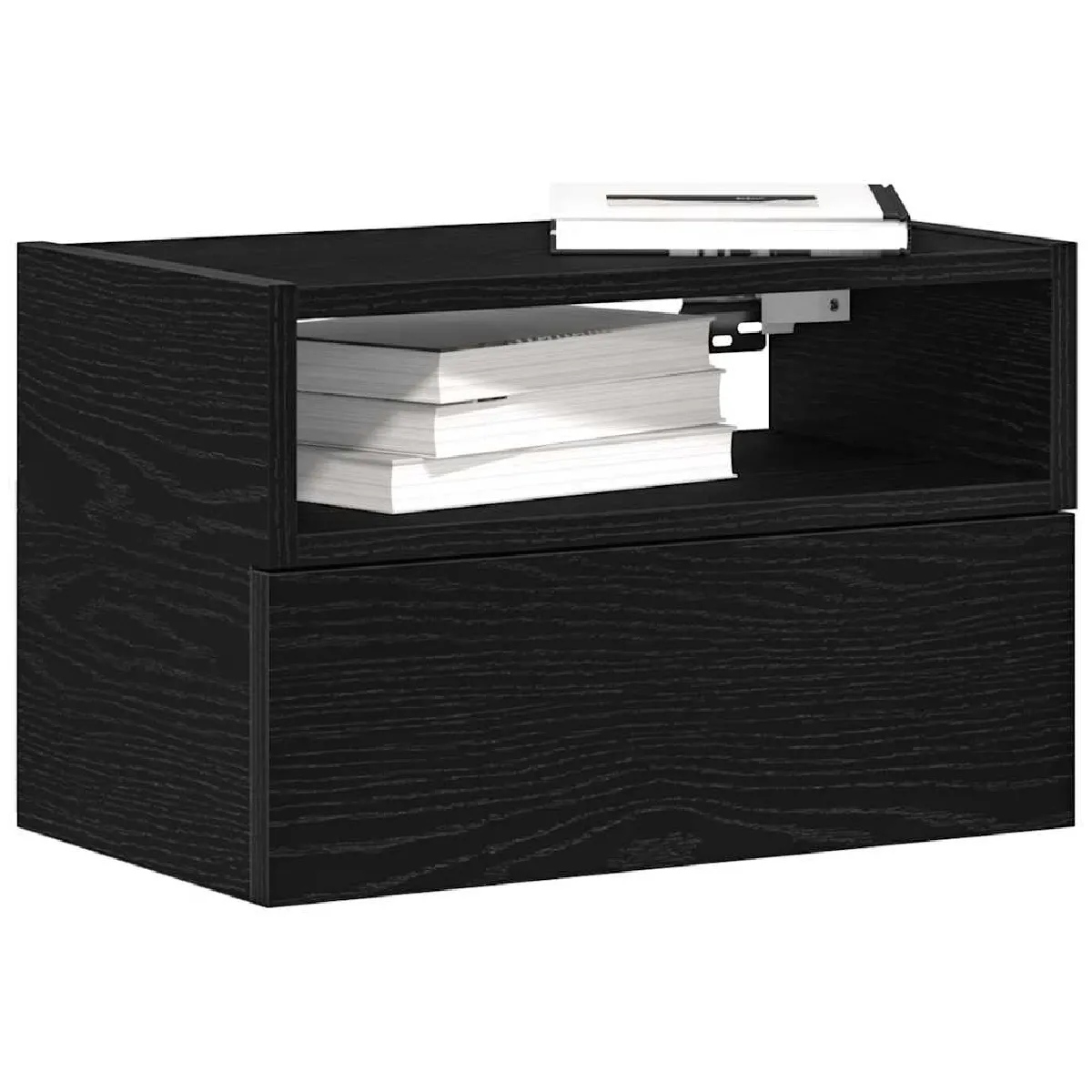 Non Communiqué Noir Tables De Chevet Murales 2 Pcs 45X26x28,5 Cm - Image 3