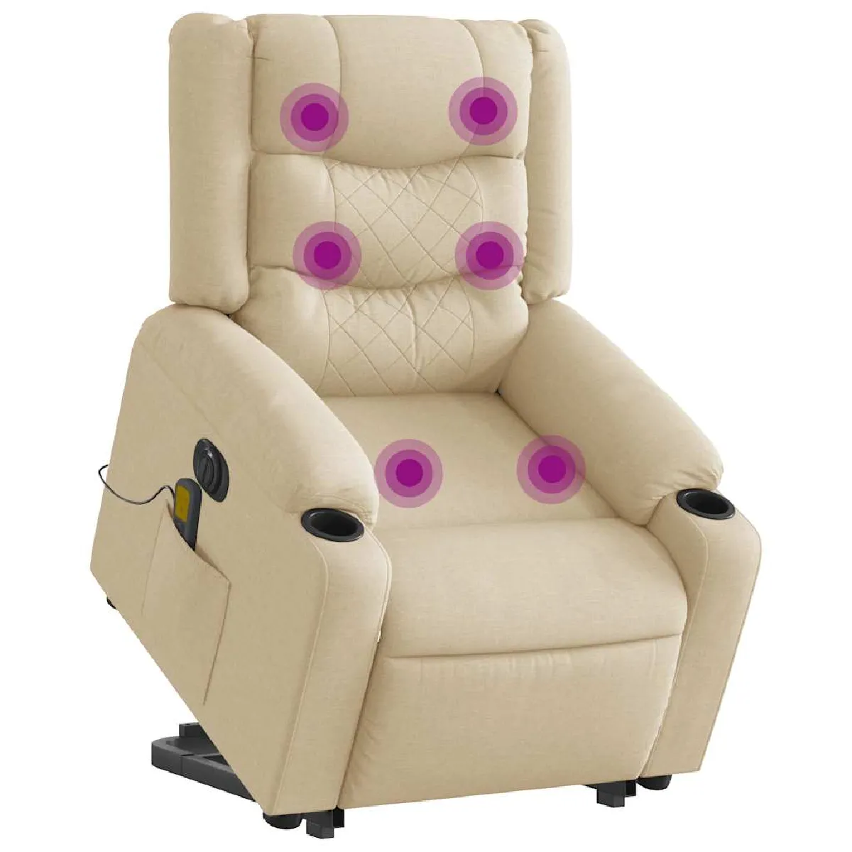 VidaXL Fauteuil inclinable de massage électrique crème - vue 2