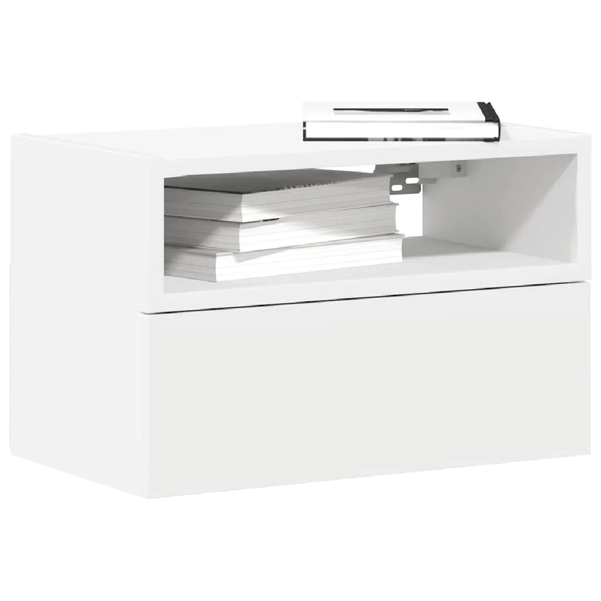 VIDAXL - Table de chevet murale - Lot de 2 - Blanc - 45x26x28,5 cm - Image 2