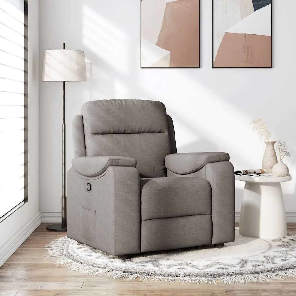 Non Communiqué Taupe Vidaxl Fauteuil Réglable Tissu - Image 3