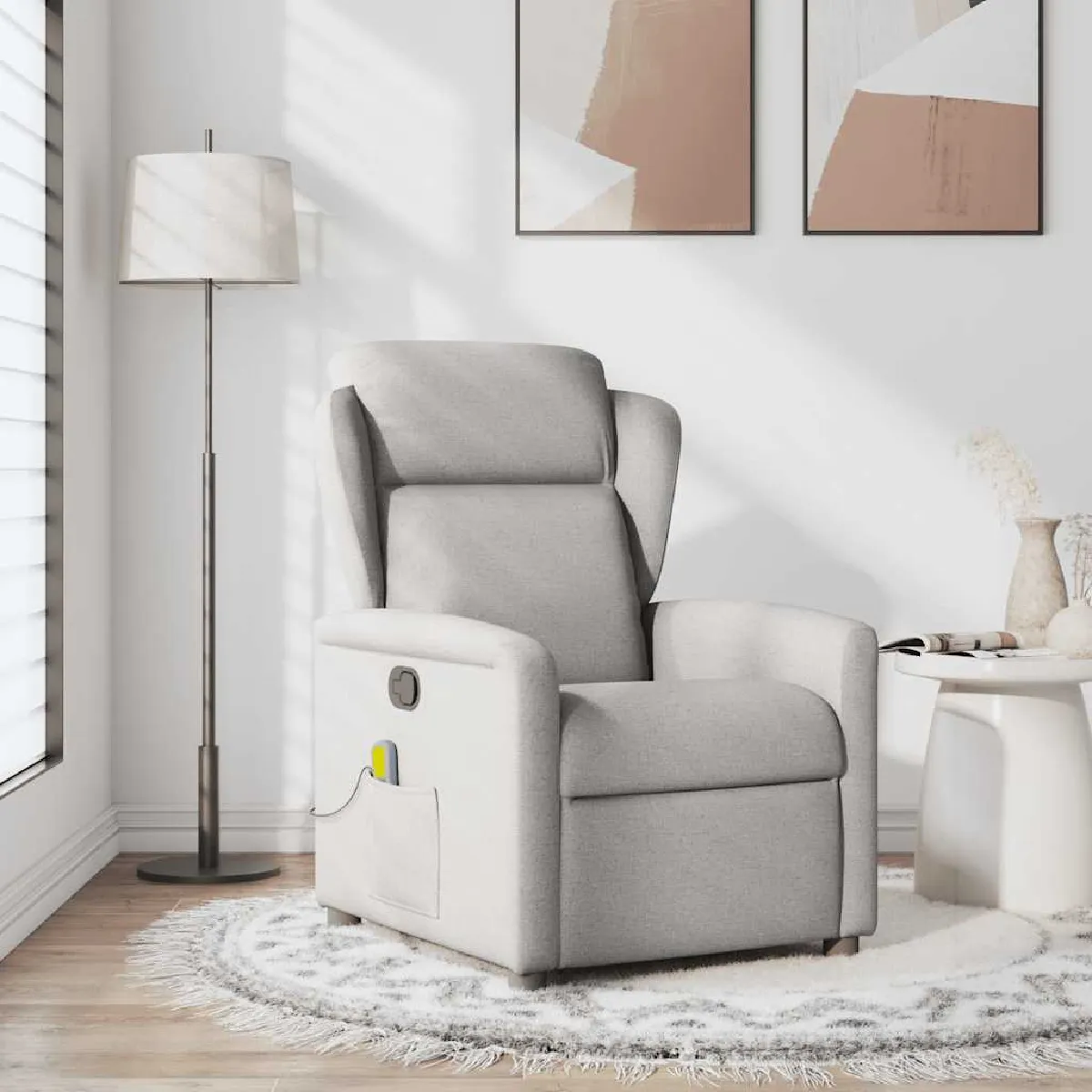 Non Communiqué Gris Vidaxl Fauteuil De Massage, Relaxation Tissu Wolk - Image 3
